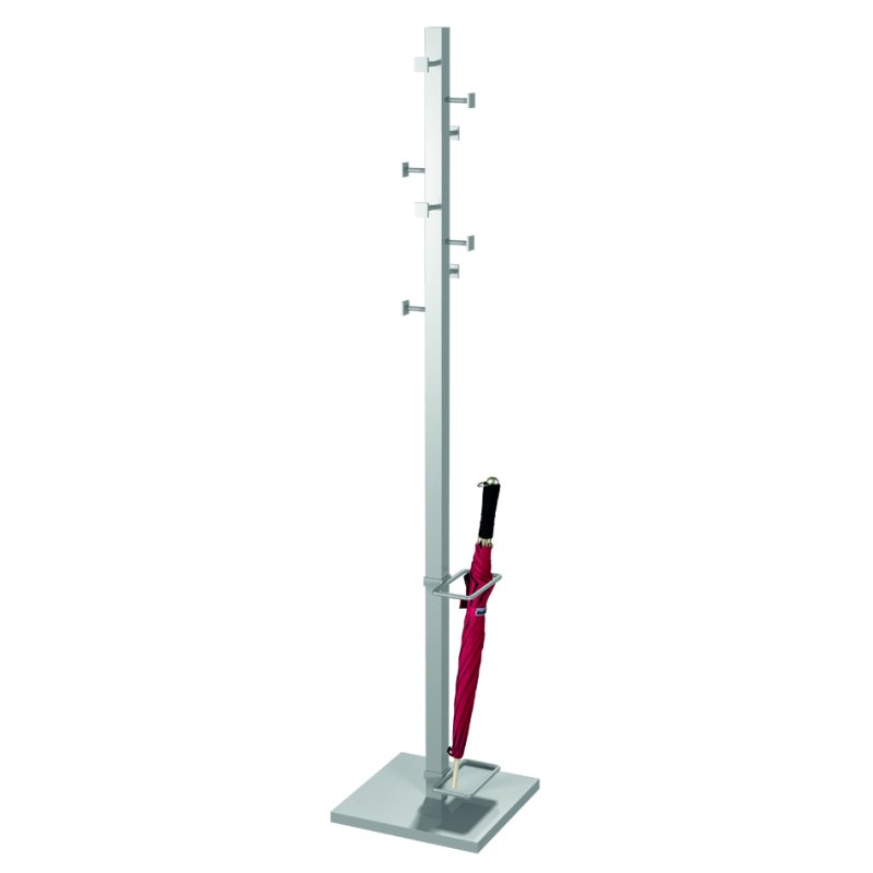 Kerkmann coat rack Slim, aluminium silver, 8 hooks, alu-silver, 175 cm